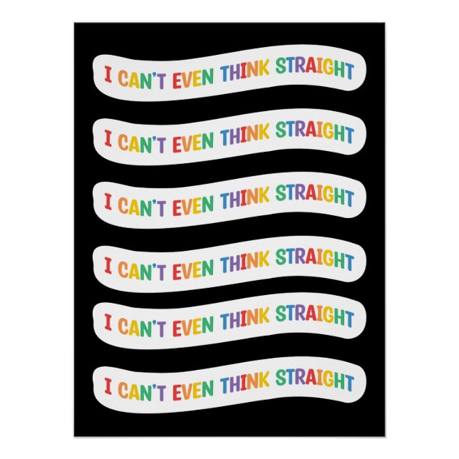 Ich kann nicht einmal direkt denken | Gay Pride Mo Poster (Vorderseite)