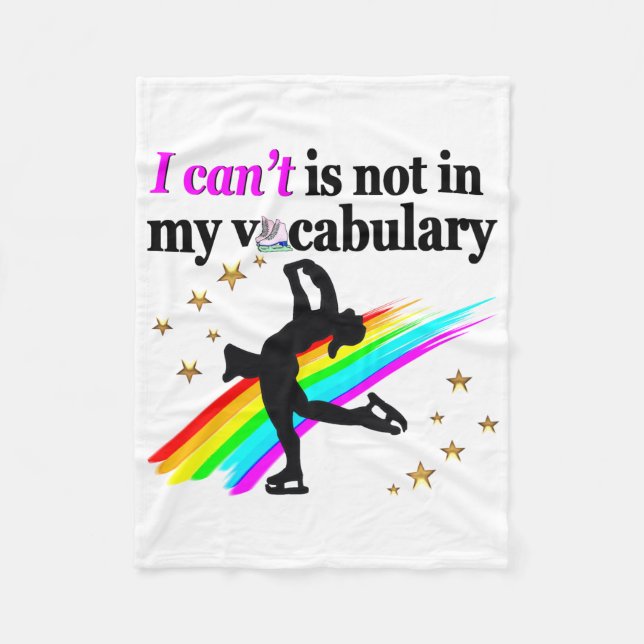 ICH KANN NICHT IN MEINER VOCABULÄREN SKATEN SEIN FLEECEDECKE (Vorderseite)