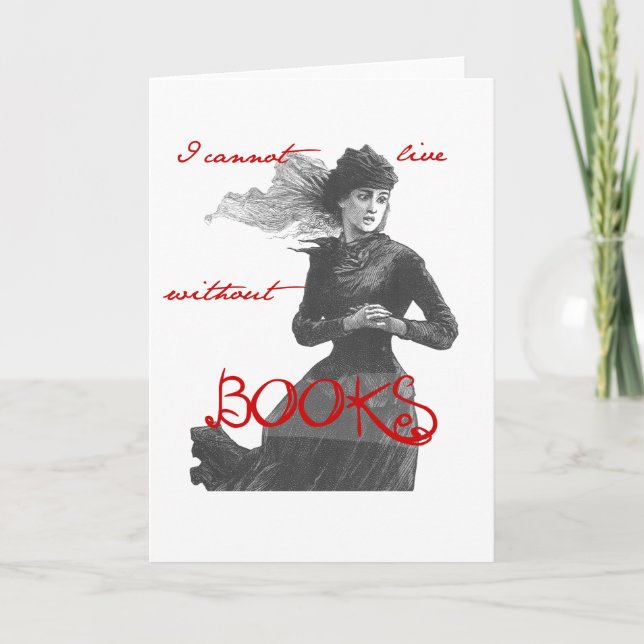Ich kann nicht ohne Bücher leben Karte (Vorderseite)