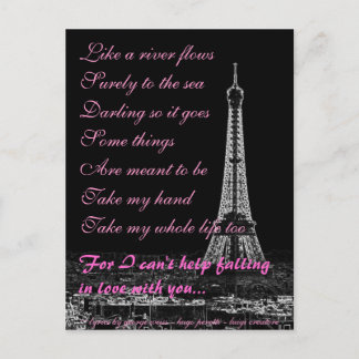 Ich kann nicht umhin, mit dir in Liebe zu fallen Postkarte