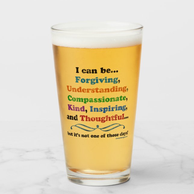 Ich kann sarkastisch verzeihen glas (Vorne (Gefüllt))