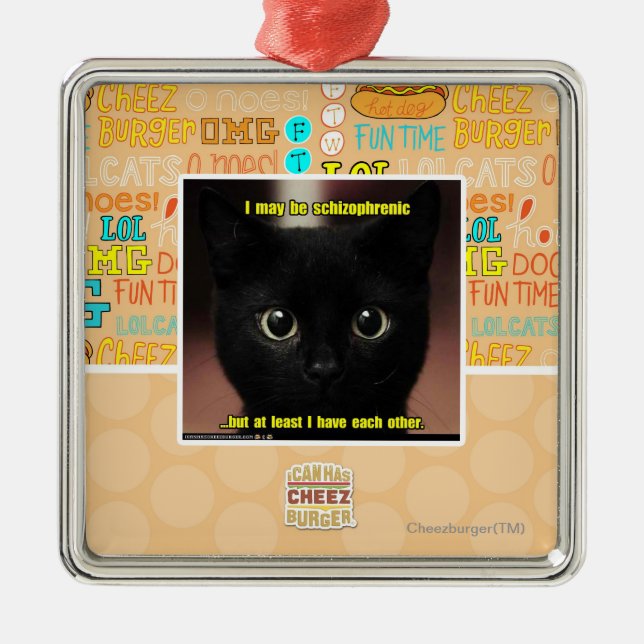 Ich kann schizophren sein silbernes ornament (Vorne)