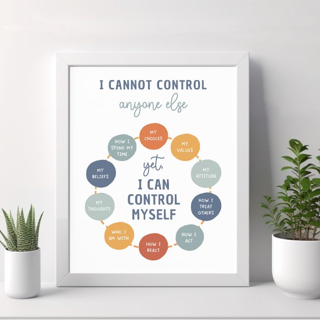 Ich kann sonst niemanden 18X24 Kontrolle Poster (I Cannot Control Anyone Else, social emotional learning, classroom poster, montessori, educational)