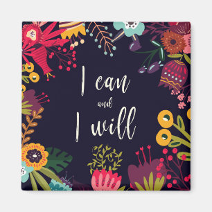 Ich kann und werde mit Blumengrenzen zitieren Magnet