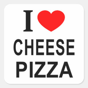 Ich ❤️ KÄSE PIZZA ICH LIEBE KÄSE PIZZA ICH LIEBE K Quadratischer Aufkleber