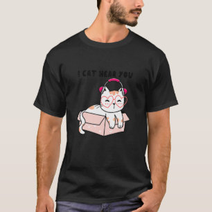 Ich Katze höre dich süße Katzen Kopfhörer Internat T-Shirt