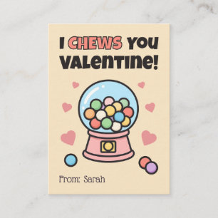 Ich kaue dich Gumball-Kids Valentinstag Mitteilungskarte