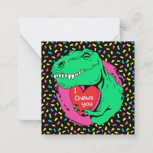 Ich kaue dich Trex Dinosaurier Klassenzimmer Valen Mitteilungskarte