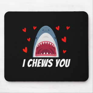 Ich kaue euch lustigen Valentinstag-Hai-Paar-Kinde Mousepad