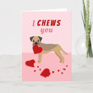 Ich kauen Sie Grenze Terrier Valentinstag Feiertagskarte
