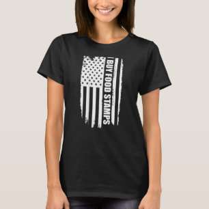 Ich kaufe Briefmarke auf der amerikanischen Flagge T-Shirt