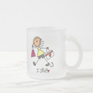Ich kaufe T-Shirts und Geschenke Mattglastasse