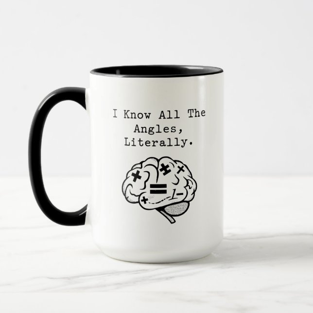 Ich kenne alle Winkel buchstäblich Mathe-Experte Tasse (Links)