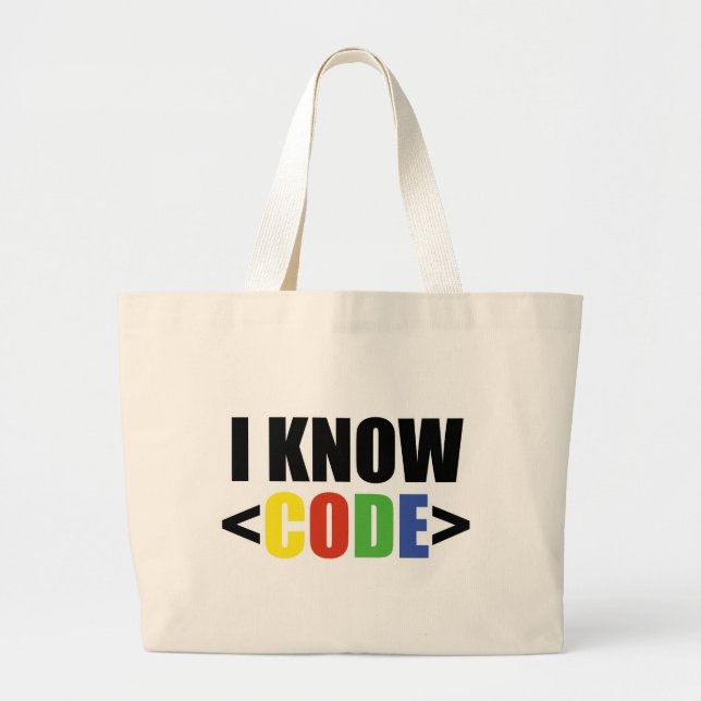 Ich kenne CODE Lustiger Programmierer Coder Entwic Jumbo Stoffbeutel (Vorne)