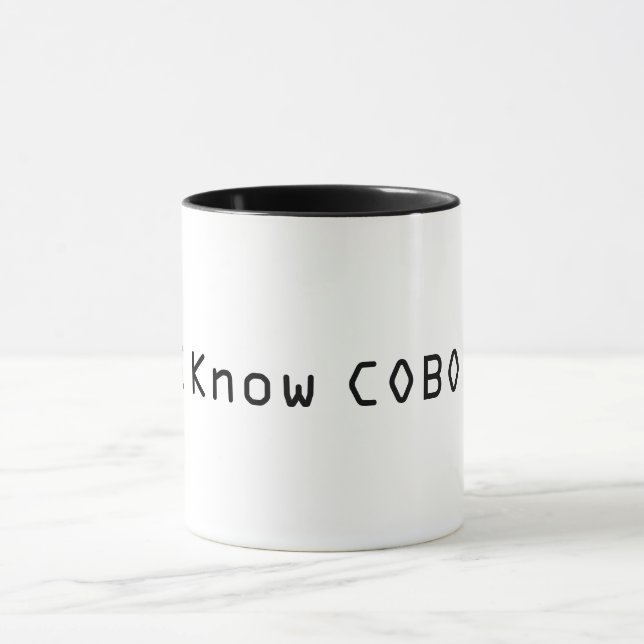 Ich kenne die Cobol-Tasse Tasse (Zentrum)