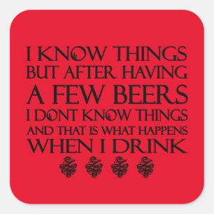 Ich kenne die Dinge Quadratischer Aufkleber