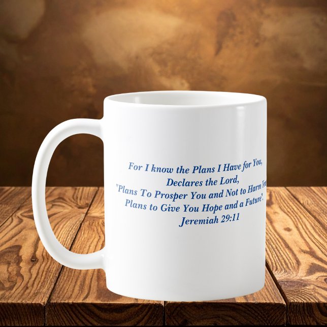 Ich kenne die Pläne - Jeremiah 29:11 / Schrift Kaffeetasse (Von Creator hochgeladen)