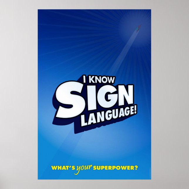 Ich kenne Gebärdensprache. (ASL) Poster (Vorne)