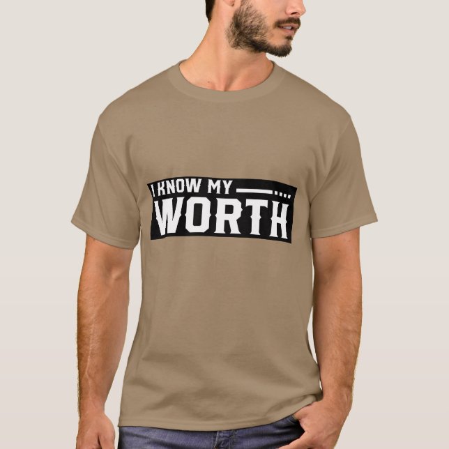 Ich kenne meinen Wert Retro T-Shirt (Vorderseite)