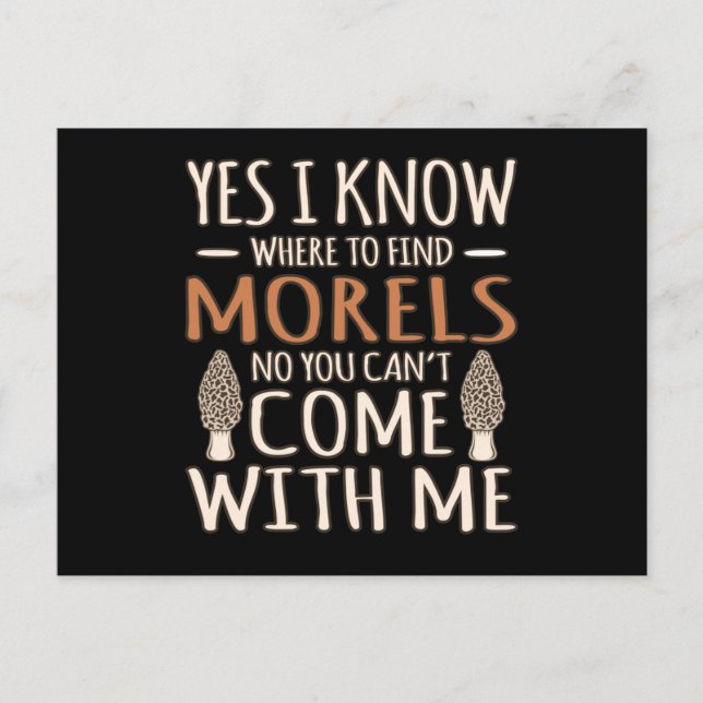 Ich kenne Morels Jagd Pilzjäger Jäger Mykologe G Postkarte (Vorderseite)