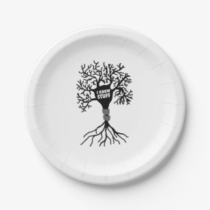 Ich kenne Stuff Neuron Silhouette Pappteller