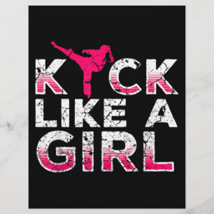 Ich kick wie ein Girl Karate Kickboxing Briefbogen