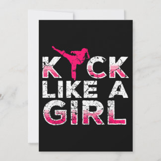 Ich kick wie ein Girl Karate Kickboxing Einladung
