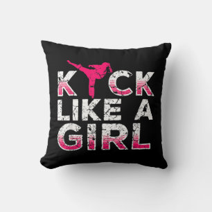 Ich kick wie ein Girl Karate Kickboxing Kissen