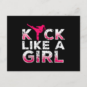Ich kick wie ein Girl Karate Kickboxing Postkarte