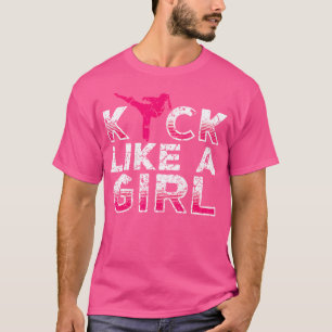 Ich kick wie eine Girl-Karate-Kickboxing-Girls T-Shirt