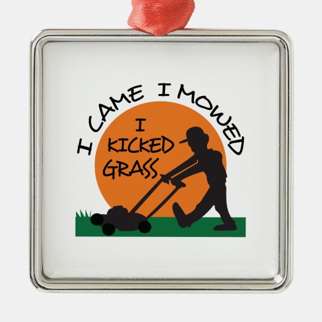 ICH KICKTE GRASS SILBERNES ORNAMENT (Vorne)