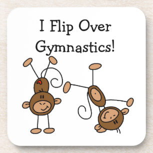 Ich kippe über die Gymnastik Getränkeuntersetzer