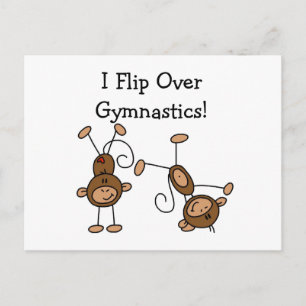 Ich kippe über die Gymnastik Postkarte
