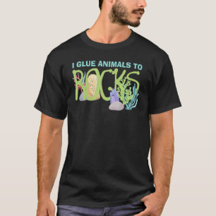 Ich klebe Tiere an Felsen Aquarium Aquarist Fisch T-Shirt