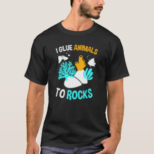 Ich klebe Tiere an Felsen - Fischtank oder Riffpfl T-Shirt