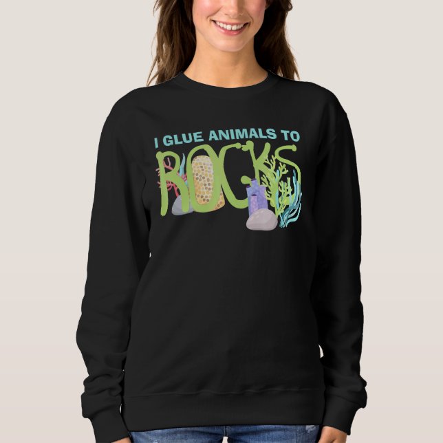 Ich klebe Tiere an Rocks Aquarium Aquarist Fish Fi Sweatshirt (Vorderseite)