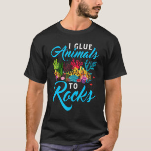 Ich klebe Tiere Fischtank Korallen Korallenriff Aq T-Shirt