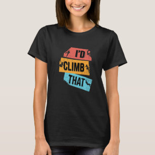 Ich klettere auf den Felskletter, der den Kletterk T-Shirt