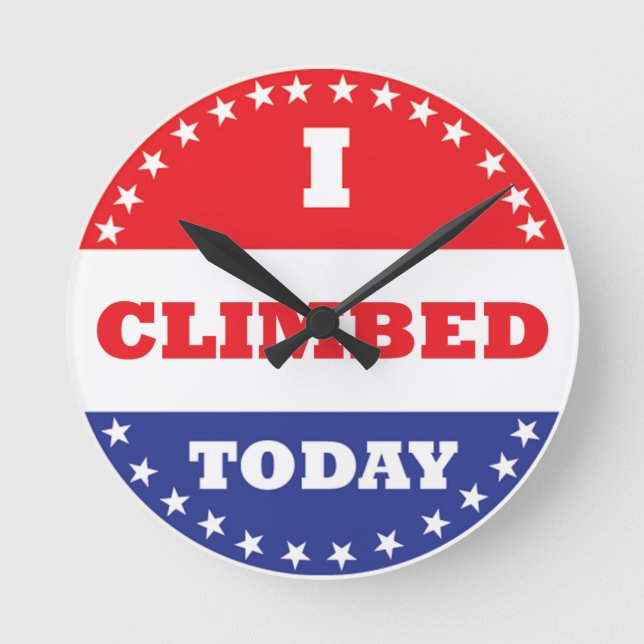 Ich kletterte heute runde wanduhr (Vorderseite)
