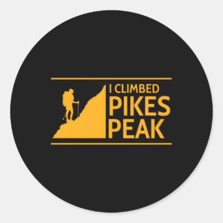 Ich kletterte Pikes Peak Runder Aufkleber