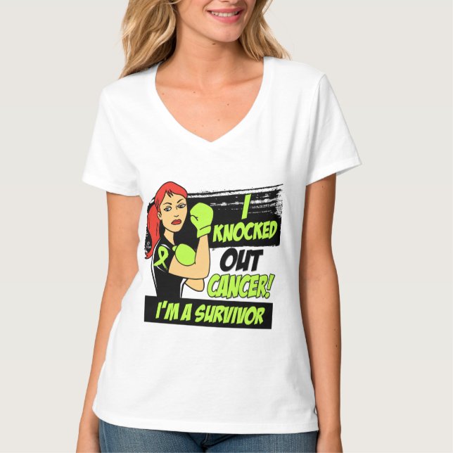 Ich klopfte heraus Non-Hodgkins Lymphom-Krebs T-Shirt (Vorderseite)