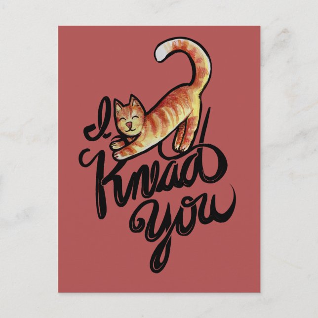 Ich knetet dir Kätzchen Orangenkatzen Postkarte (Vorderseite)