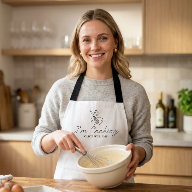 Ich koche Küchen Dame Chef Personalisierte Schürze (Von Creator hochgeladen)