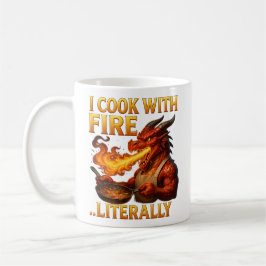 Ich koche mit Feuer... buchstäblich  Drachen-Chef- Kaffeetasse