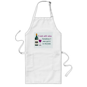 Ich koche mit Wein Funny Apron Lange Schürze