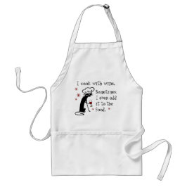 Ich koche mit Wein Funny Zitat mit Chat Schürze
