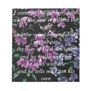 Ich komme allein im Garten Notizblock