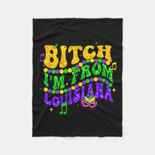 Ich komme aus Louisiana Mardi Gras Lilie Fat Tue Fleecedecke
