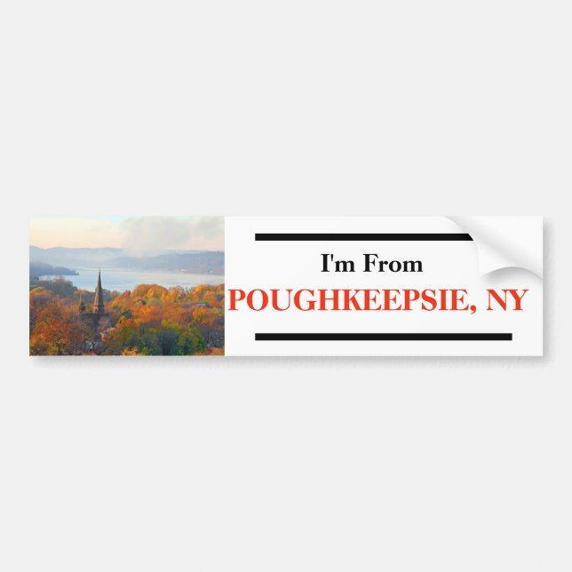 Ich komme aus POUGHKEEPSIE, NY Autoaufkleber (Vorne)