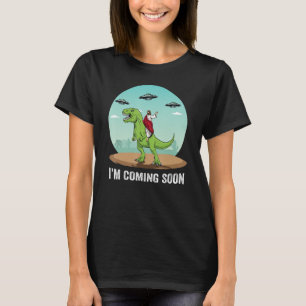 Ich komme bald Jesus auf einem Dinosaurier-UFO Ali T-Shirt